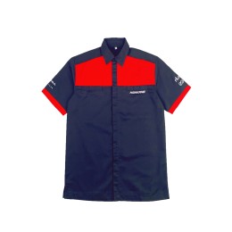 Custom short sleeve cuff design embroidered logo hem shirt side slit design industrial uniform garment factory Taiwan Tire Manufacturing Auto Repair D371 Custom short sleeve cuff design embroidered logo hem shirt side slit design industrial uniform garment factory Taiwan Tire Manufacturing Auto Repair D371